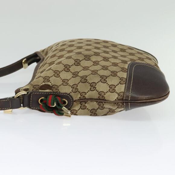 GUCCI GG Canvas Web Sherry Line Shoulder Bag Beige Red Green - Picture 4 of 12